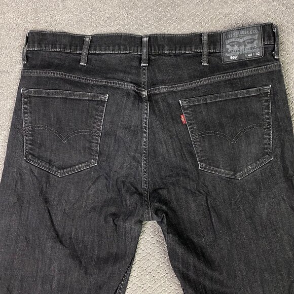 Levi's 569 Jeans Men's 40 x 32 Measures 41 x 30.5  Black Stretch - Picture 4 of 14